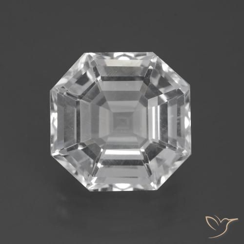 9.63ct Natural Blanco claro Cuarzo, corte esmeralda, VVS-VS