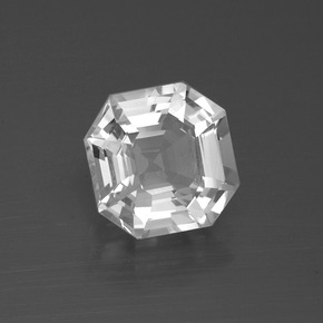 Cuarzo Blanco natural de 3.41 ct, corte esmeralda, VVS