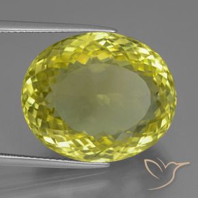 Cuarzo Amarillo medio natural de 30.47 ct, Ovalada, VVS