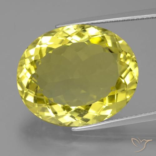 24.07ct Natural Amarillo medio Cuarzo, Ovalada, VVS