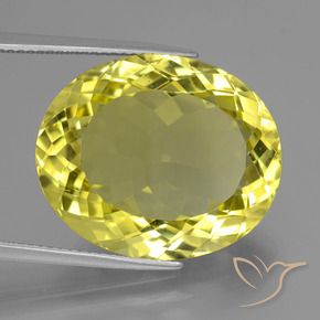 Cuarzo Amarillo medio natural de 24.07 ct, Ovalada, VVS