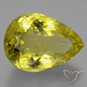 Cuarzo Amarillo medio natural de 40.47 ct, En forma de pera, VVS