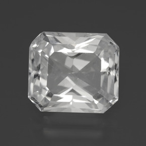 Cuarzo blanco natural de 5,25 ct, corte esmeralda, VS