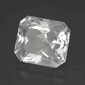 Cuarzo blanco natural de 5,25 ct, corte esmeralda, VS