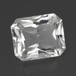 Cuarzo blanco natural de 10,38 ct, corte esmeralda, VVS