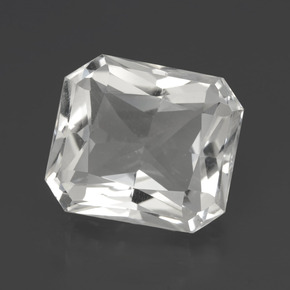 Cuarzo Blanco natural de 8.34 ct, corte esmeralda, VVS-VS