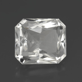 Cuarzo Blanco natural de 8.34 ct, corte esmeralda, VVS-VS