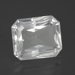 Cuarzo blanco natural de 7,54 ct, corte esmeralda, VS