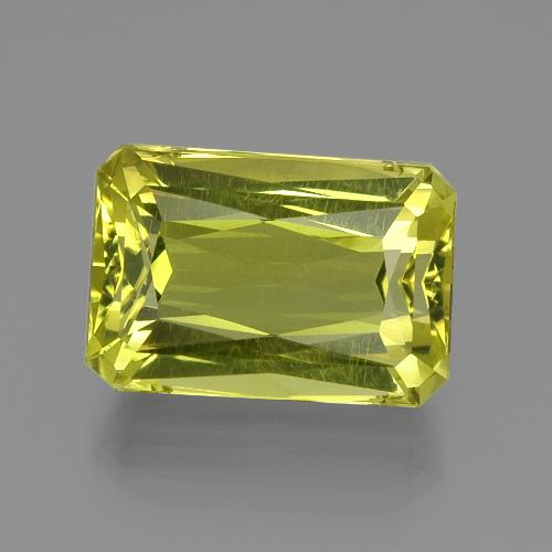 Cuarzo Amarillo limón natural de 22.60 ct, corte esmeralda, VVS-VS