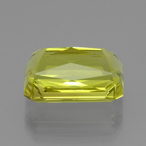 Cuarzo Amarillo limón natural de 22.60 ct, corte esmeralda, VVS-VS