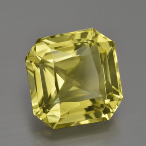 Cuarzo Amarillo medio natural de 9.86 ct, corte esmeralda, VVS-VS