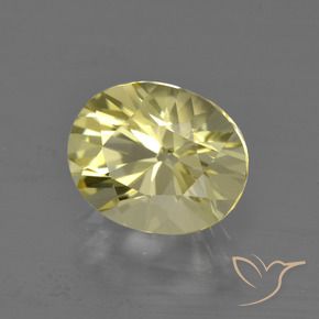 Cuarzo Amarillo claro medio natural de 3.08 ct, Ovalada, VVS