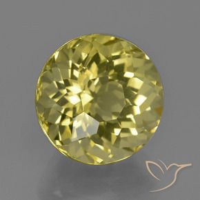 Cuarzo Amarillo-dorado claro natural de 6.60 ct, Redondo, VVS