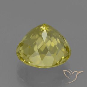 Cuarzo Amarillo-dorado claro natural de 6.60 ct, Redondo, VVS