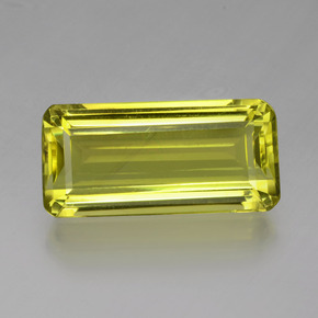 Cuarzo Limón natural de 27.39 ct, corte esmeralda, VVS-VS