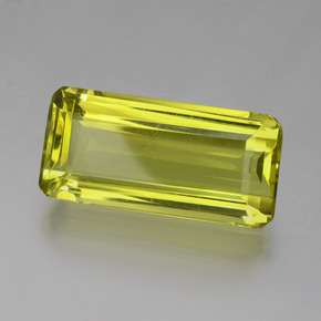Cuarzo Limón natural de 27.39 ct, corte esmeralda, VVS-VS