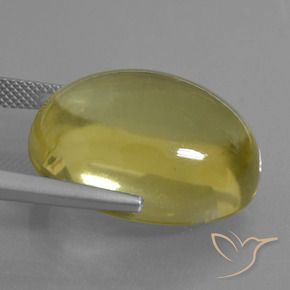 Cuarzo Amarillo claro natural de 34.30 ct, Ovalada, Transparente