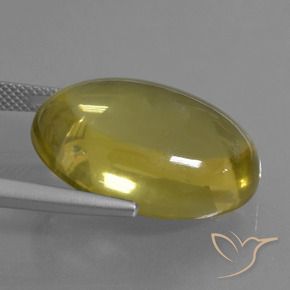 Cuarzo Amarillo vivo natural de 28.56 ct, Ovalada, Transparente