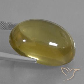 Cuarzo Amarillo medio natural de 38.02 ct, Ovalada, Transparente