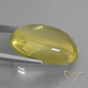 Cuarzo Amarillo claro medio natural de 48.99 ct, Ovalada, Transparente
