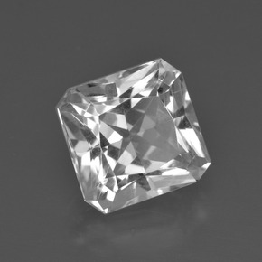 Cuarzo blanco natural de 4,73 ct, corte esmeralda, VVS-VS