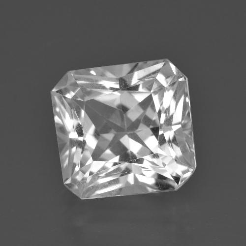 Cuarzo blanco natural de 5,67 ct, corte esmeralda, VS