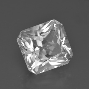 Cuarzo blanco natural de 5,67 ct, corte esmeralda, VS