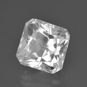 Cuarzo blanco natural de 6,22 ct, corte esmeralda, VVS-VS