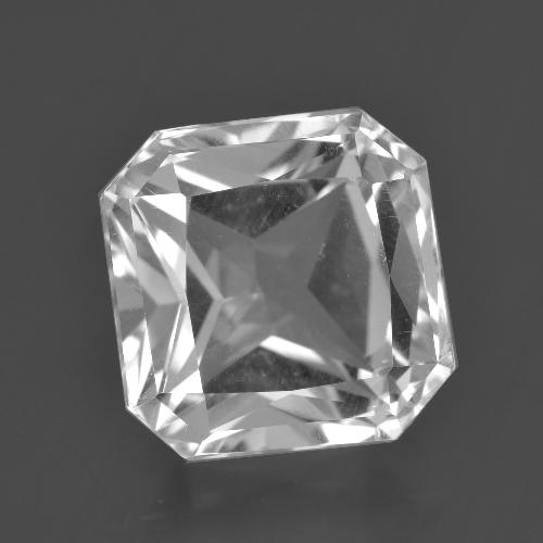 Cuarzo Blanco claro natural de 9.12 ct, corte esmeralda, VVS