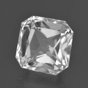 Cuarzo Blanco claro natural de 9.12 ct, corte esmeralda, VVS