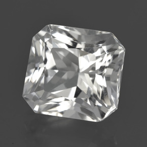 Cuarzo blanco natural de 6,73 ct, corte esmeralda, VVS
