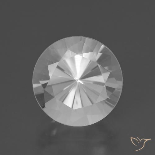 Cuarzo Blanco natural de 6.20 ct, Corte Redondo, VVS