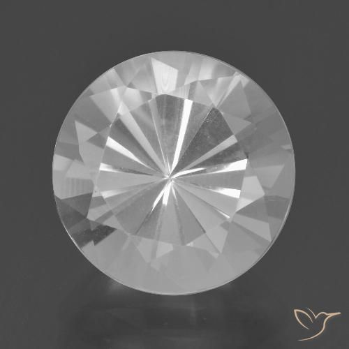Cuarzo blanco natural de 6,95 ct, corte redondo, VVS