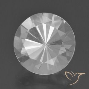 Cuarzo blanco natural de 6,95 ct, corte redondo, VVS
