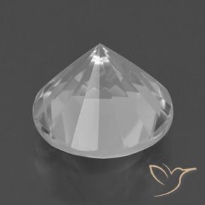 Cuarzo blanco natural de 6,95 ct, corte redondo, VVS