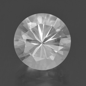 Cuarzo blanco natural de 5,71 ct, corte redondo, VVS-VS