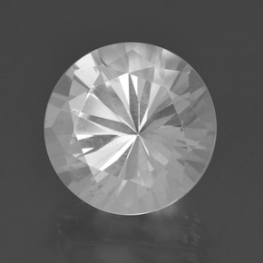 Cuarzo blanco natural de 5,71 ct, corte redondo, VVS-VS