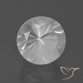 Cuarzo Blanco natural de 5.63 ct, Redondo, VVS-VS