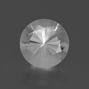Cuarzo blanco natural de 3,06 ct, corte redondo, VVS-VS