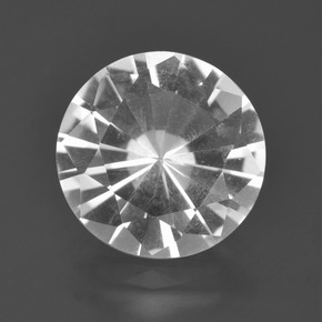 Cuarzo blanco natural de 5,03 ct, corte redondo, VVS-VS