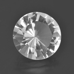 Cuarzo blanco natural de 5,03 ct, corte redondo, VVS-VS