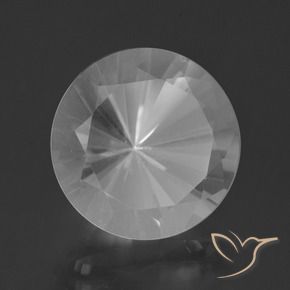 Cuarzo Blanco natural de 7.05 ct, Redondo, VVS