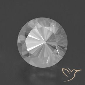 Cuarzo blanco natural de 5,81 ct, corte redondo, VVS