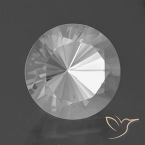 Cuarzo Blanco natural de 6.89 ct, Redondo, VVS