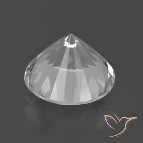 Cuarzo Blanco natural de 6.89 ct, Redondo, VVS