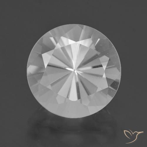 Cuarzo blanco natural de 6,33 ct, corte redondo, VVS