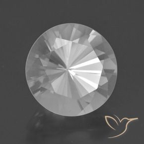 Cuarzo blanco natural de 6,33 ct, corte redondo, VVS