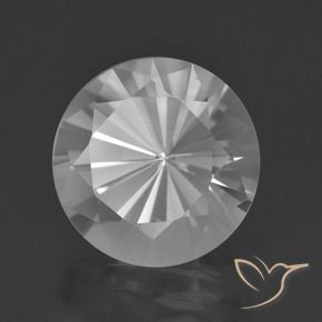 Cuarzo Blanco natural de 6.27 ct, Redondo, VVS