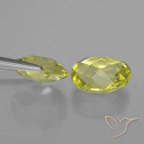 Gemas de Cuarzo Amarillo medio natural de 4.72 ct, Ovalada, VVS