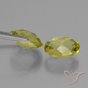 Gemas de Cuarzo Amarillo piña natural de 4.70 ct, Ovalada, VVS-VS